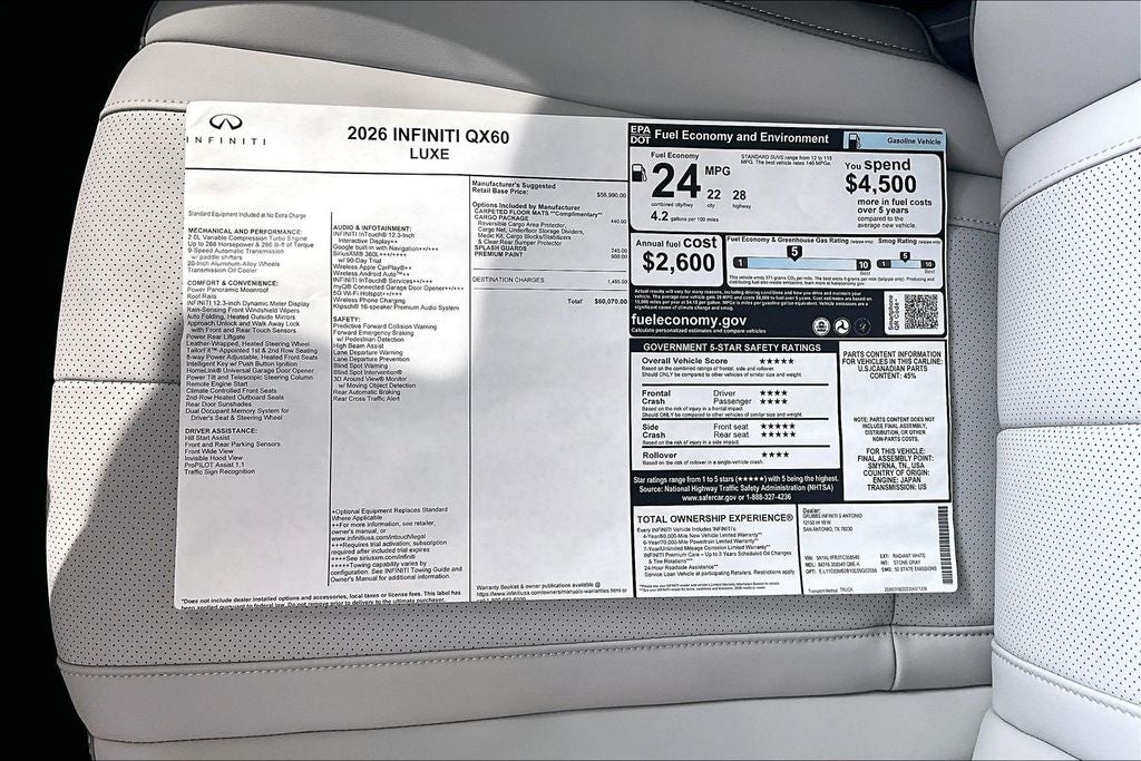 2026 INFINITI QX60 LUXE