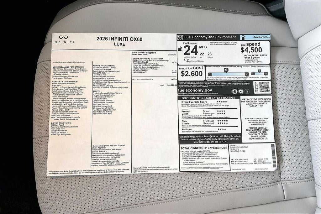 2026 INFINITI QX60 LUXE