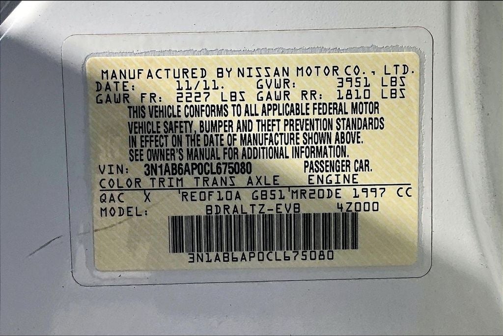 2012 Nissan Sentra 2.0 SR