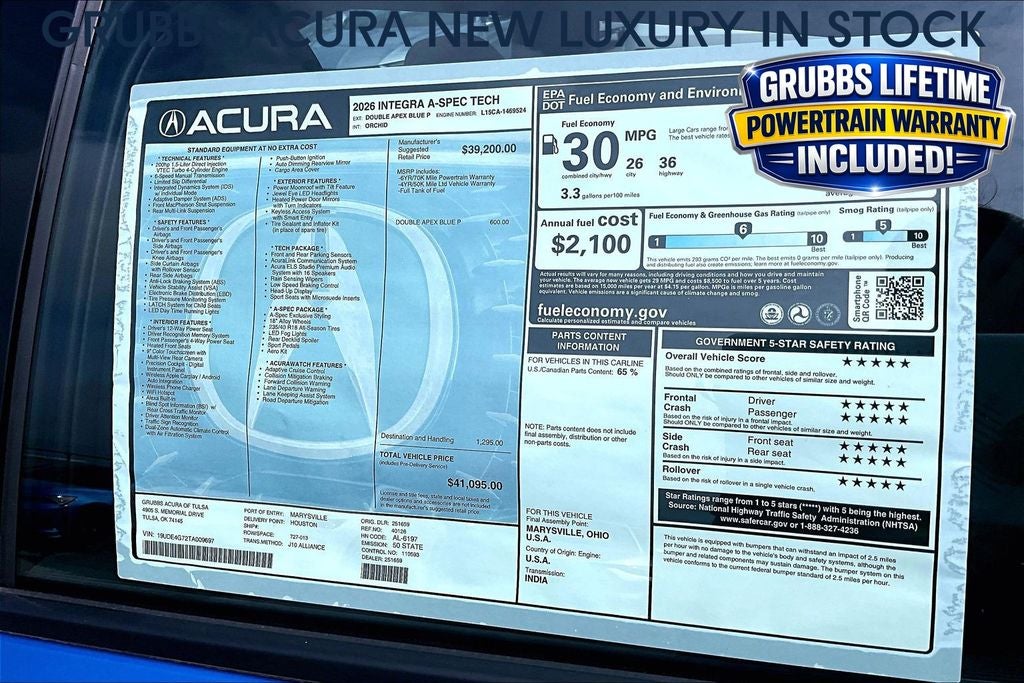 2026 Acura Integra A-Spec Tech Package