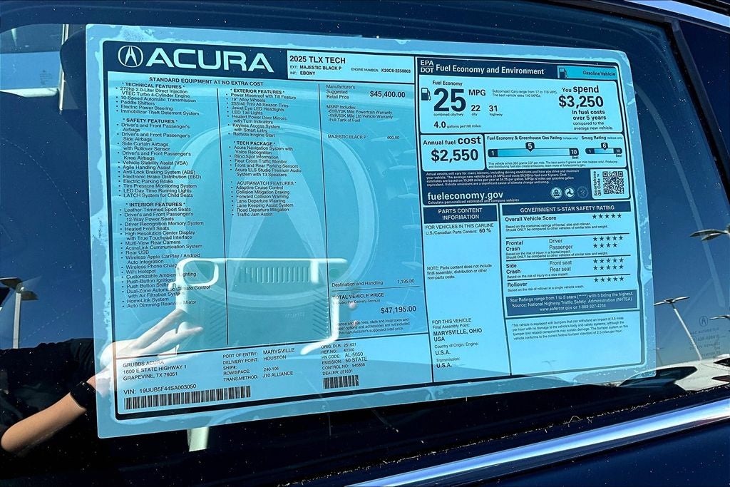 2025 Acura TLX Technology Package