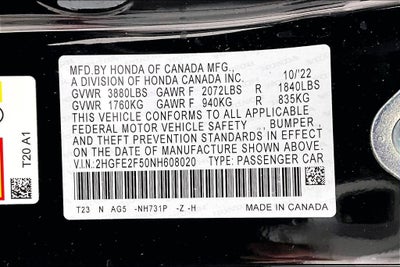 2022 Honda Civic Sport