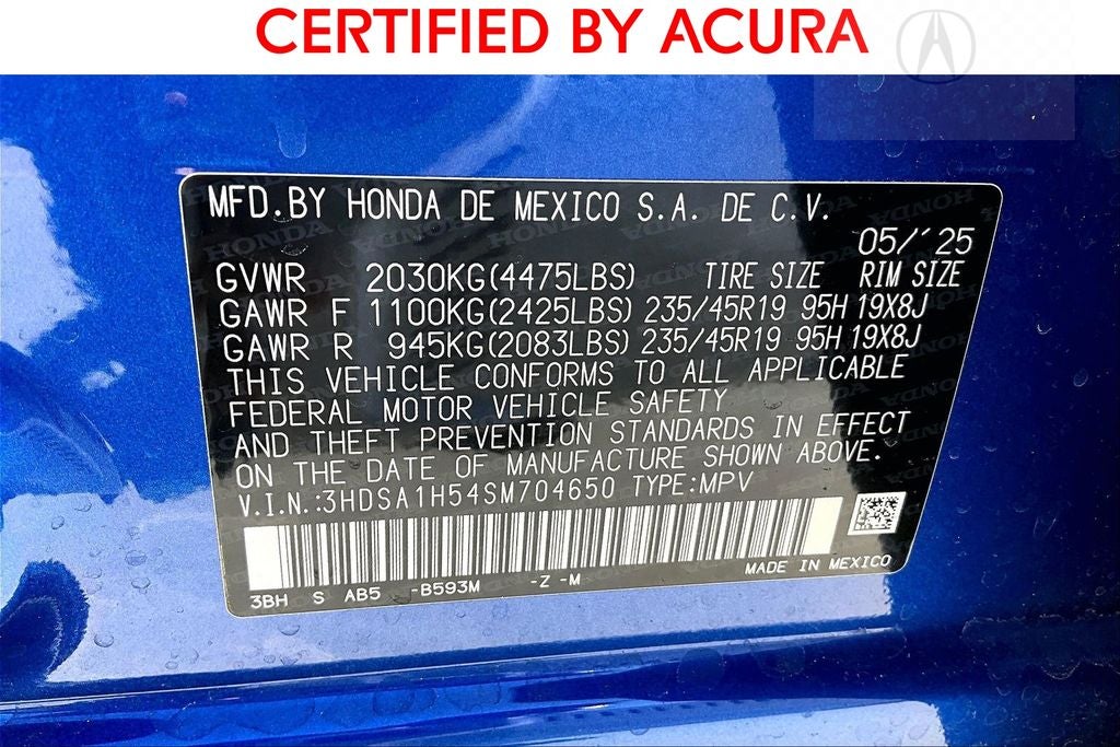 2025 Acura ADX A-Spec Package