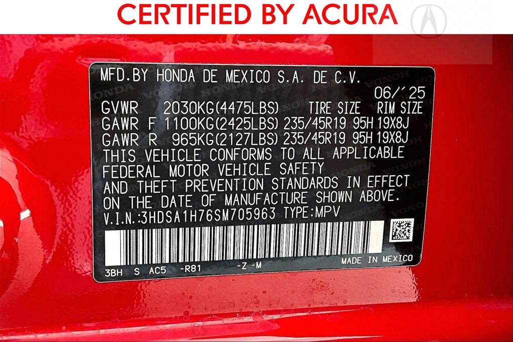 2025 Acura ADX A-Spec Advance Package