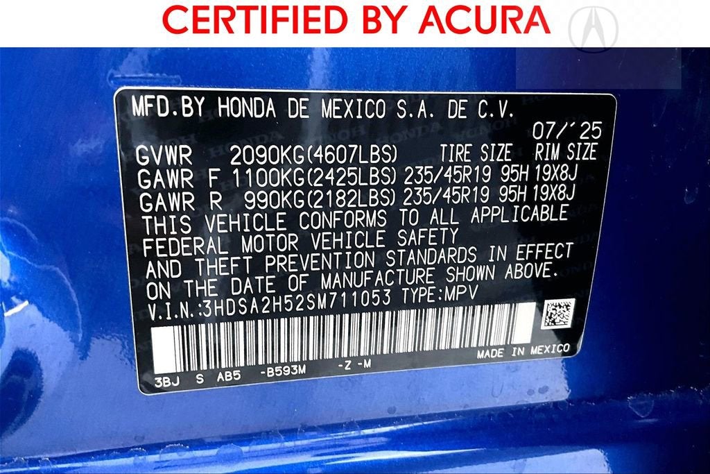 2025 Acura ADX A-Spec Package