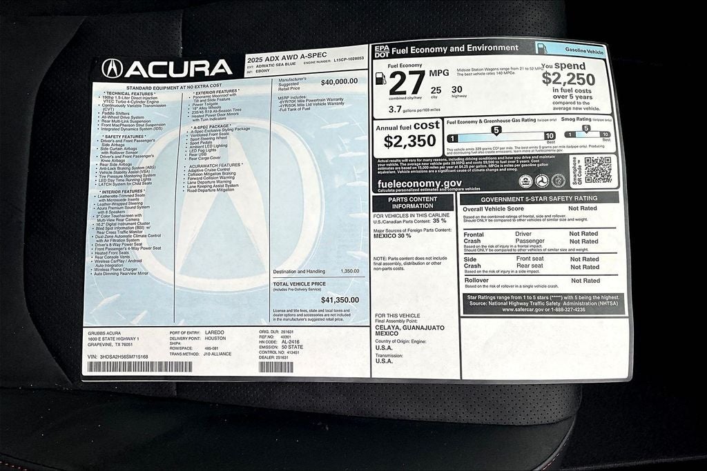 2025 Acura ADX A-Spec Package