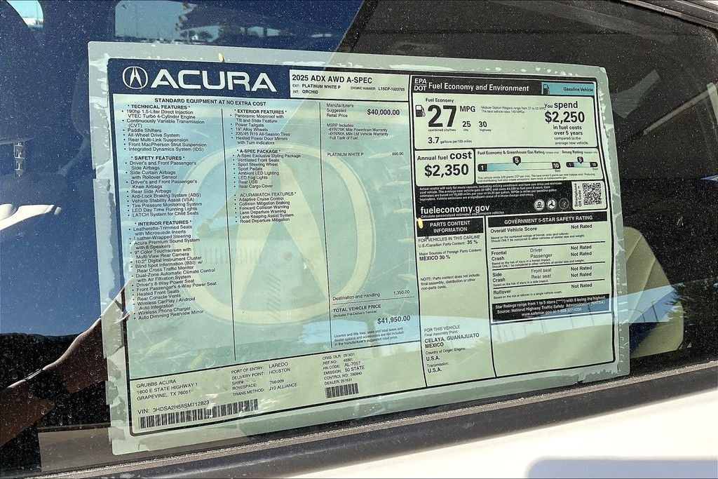 2025 Acura ADX A-Spec Package
