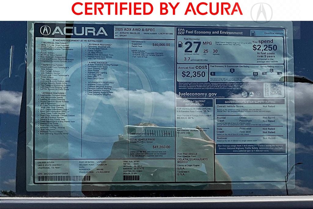 2025 Acura ADX A-Spec Package