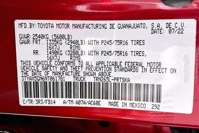 2022 Toyota Tacoma SR