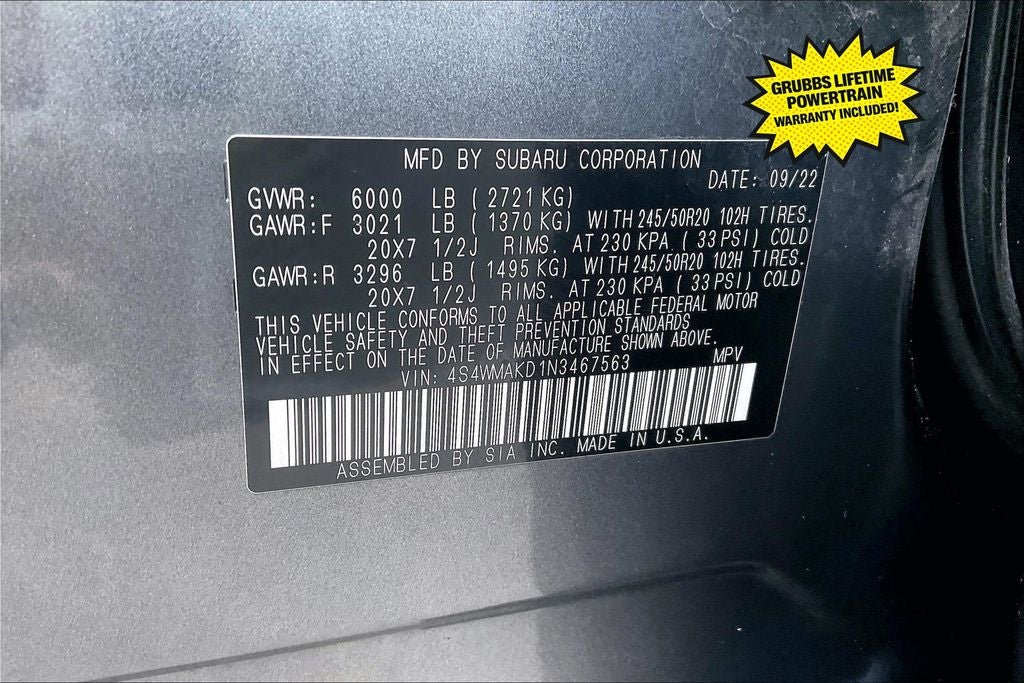 2022 Subaru Ascent Limited