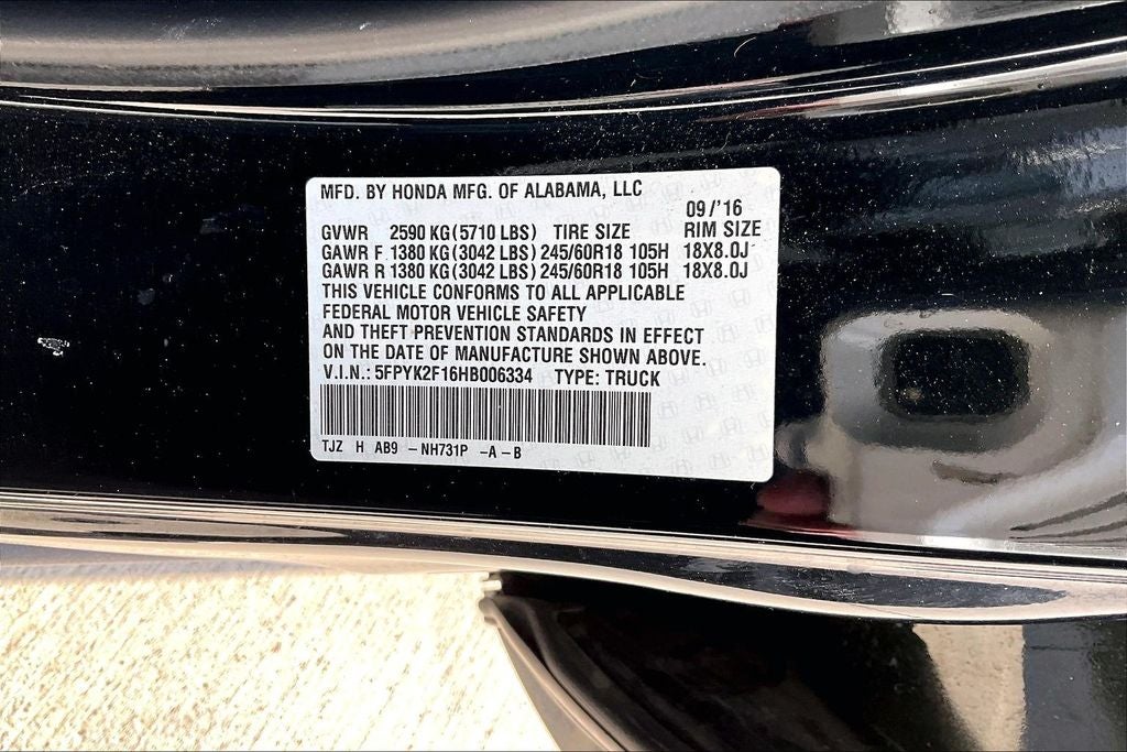 2017 Honda Ridgeline Sport