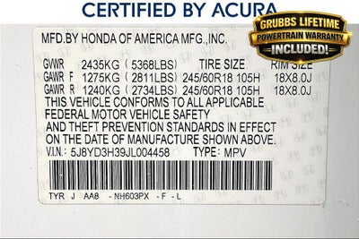 2018 Acura MDX 3.5L