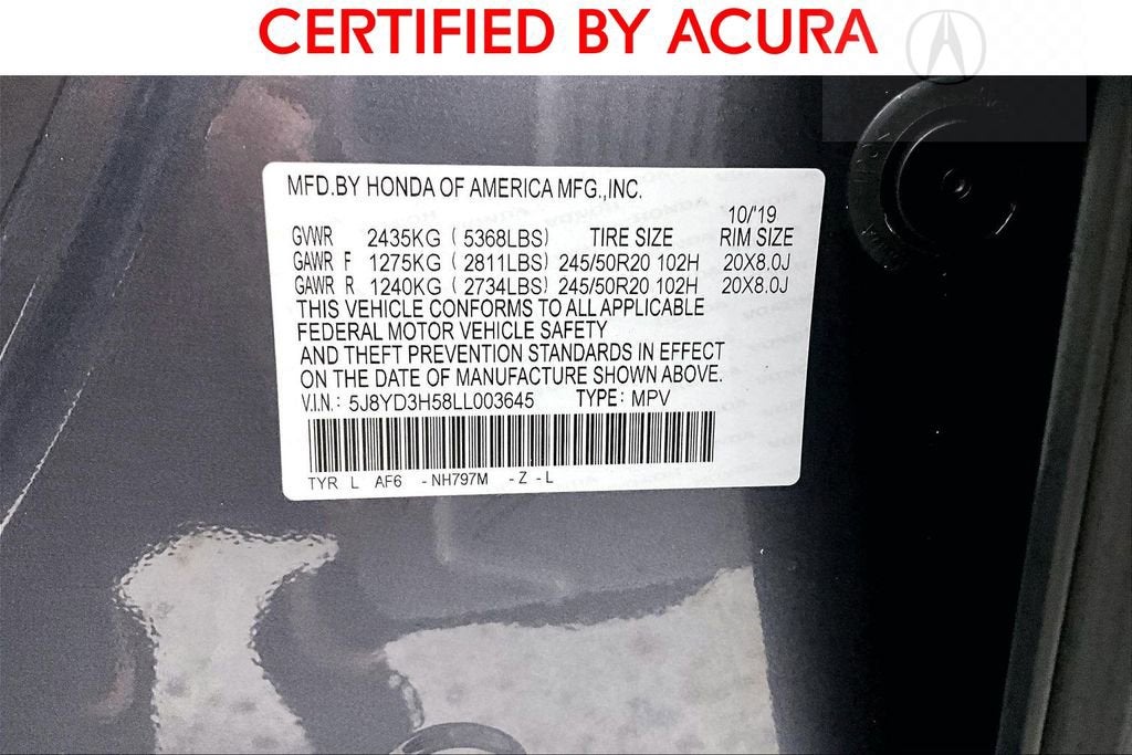 2020 Acura MDX Technology