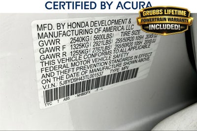 2026 Acura MDX Technology Package