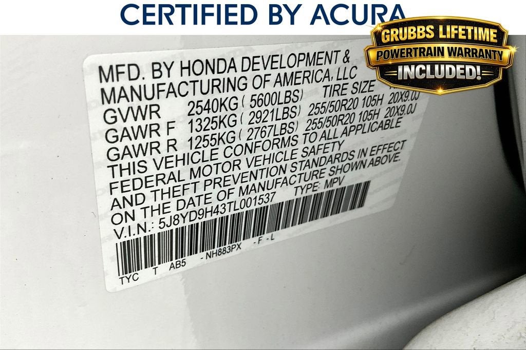 2026 Acura MDX Technology Package