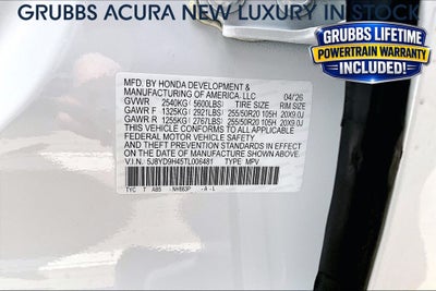 2026 Acura MDX Technology Package