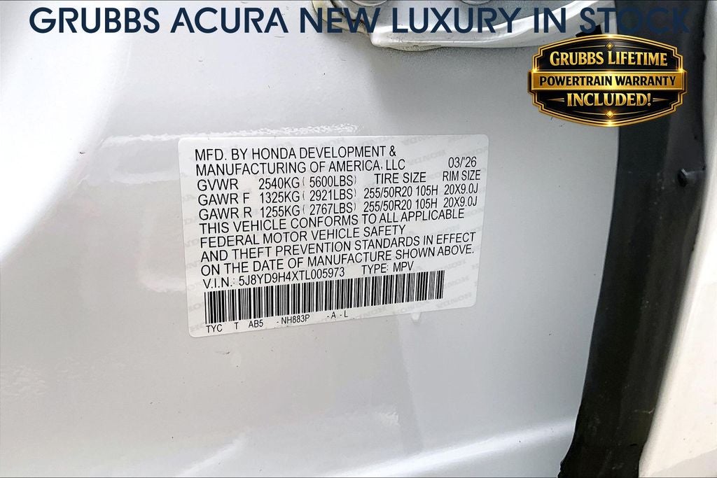 2026 Acura MDX Technology Package