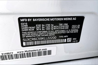 2019 BMW X5 xDrive40i M SPORT PKG