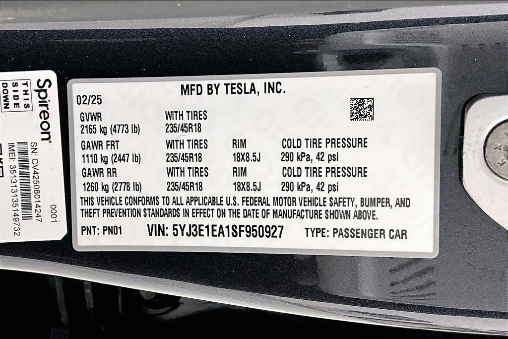 2025 Tesla Model 3 Long Range