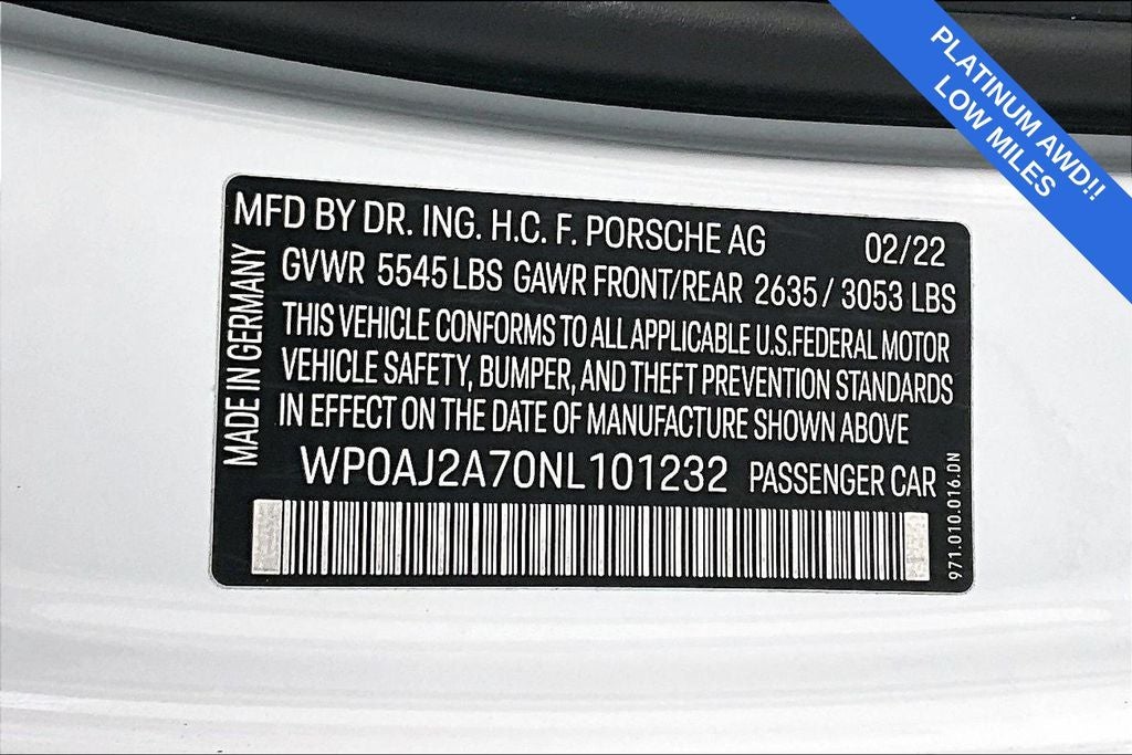 2022 Porsche Panamera 4 Platinum Edition