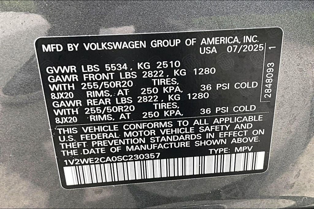 2025 Volkswagen Atlas Cross Sport 2.0T SE w/Technology