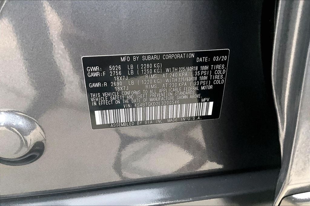 2020 Subaru Outback Onyx Edition XT