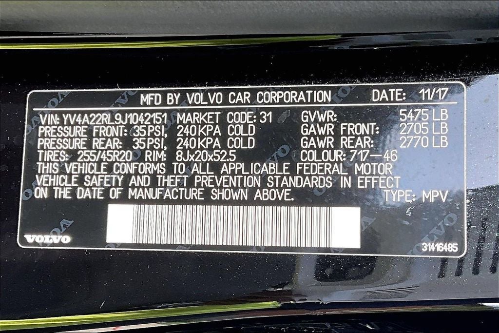 2018 Volvo XC60 T6 Inscription