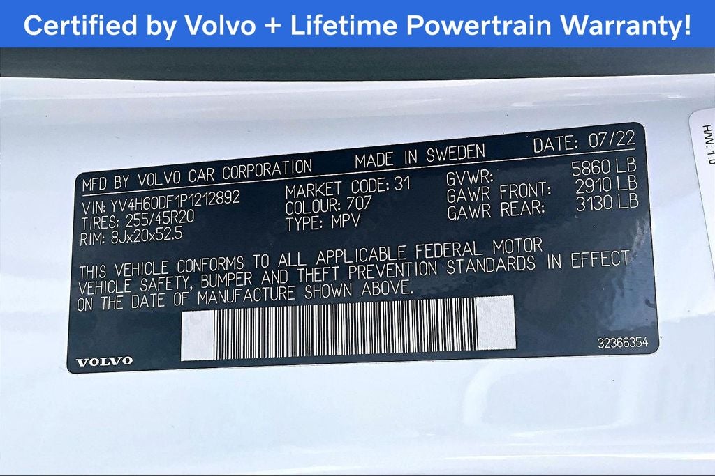 2023 Volvo XC60 Recharge Plug-In Hybrid Ultimate